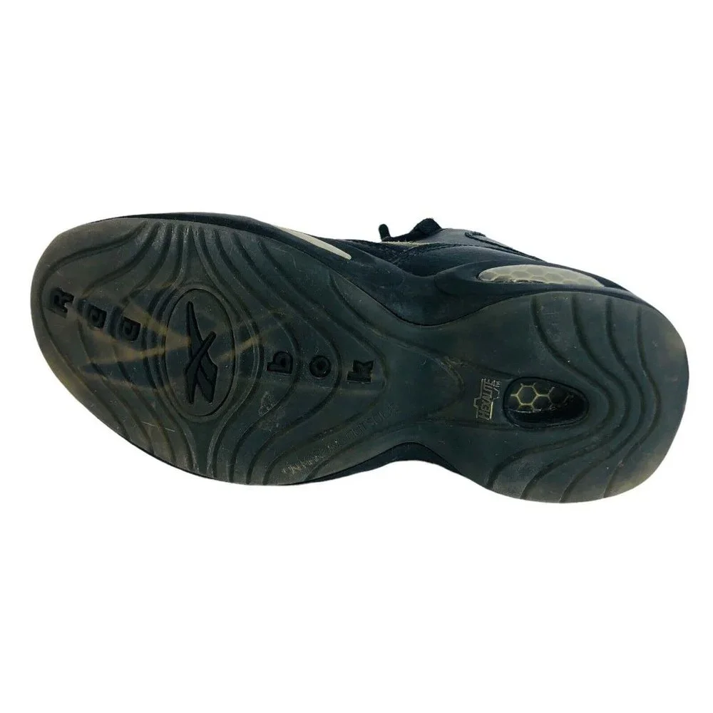 Reebok Question Mid New Years Eve Iverson Sneaker Boy Youth 4 Black‎ Gold  Shoes